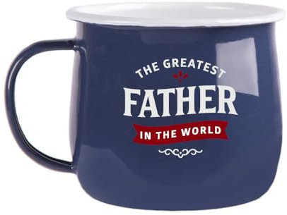 D Design Invent Print! Father Gift Steel Enamel Belly Mug Present Keepsake Coffee Drinking Cup for Father 12.5oz