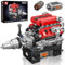 Mould King 10204 Technik V8 Motor Bausteine Spielzeug, Motorbausatz des 8-Zylinder Motors mit Batterie, Engine Klemmbausteine Bausatz Geschenk für Erwachsene und Jungen 8+(750 Teile)