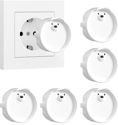 VntMQP F Tapa de enchufe, Fusible de Silicona Cubierta Decorativa/Protección contra el Polvo/Cocina/Lavadero A Prueba de Salpicaduras Cubierta (6 Blancos)