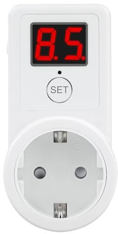 Jadeshay Prise de minuterie, commutateur de minuterie de compte à rebours numérique 10 minutes - 9 heures 50 minutes Prise de minuterie de compte à rebours Prise de synchronisation universelle avec in