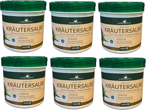 6er Pack. Herbamedicus Herbasan Kräutersalbe Kampfer Rosmarin, 6 x 250 ml