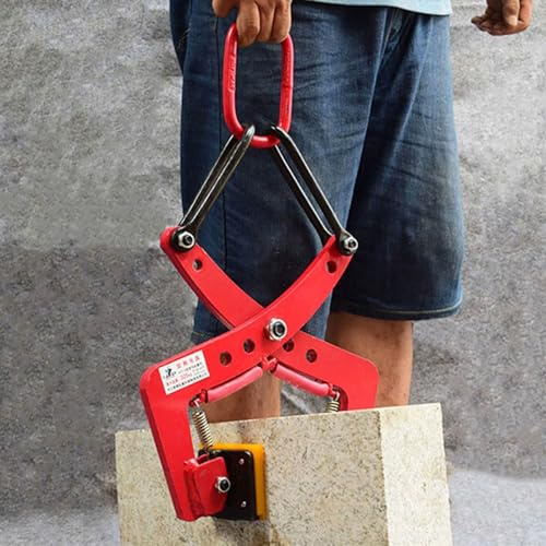 DSeenLeap Vertikale Hebeklemme für Steinplatten, Hebeklemmen für Granitplatten mit rutschfesten Gummipolstern, Trageklemme zum Heben von Steinen, Materiallift (A, Farbe: L, 260 kg/573 lbs)