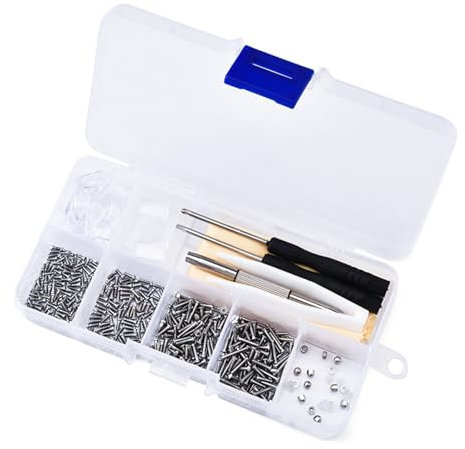 500 Pcs Glasses Repair Kit - Glasses Screws and Spectacle Repair Kit - includes mini screwdriver, screws, nuts, silicone nose pads, glasses cloth, tweezers
