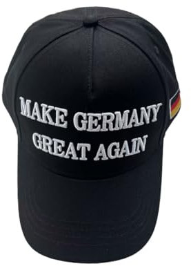 Make Germany Great Again, Schwarze Baseball Kappe mit weißer Schrift, MAGA, Deutschland