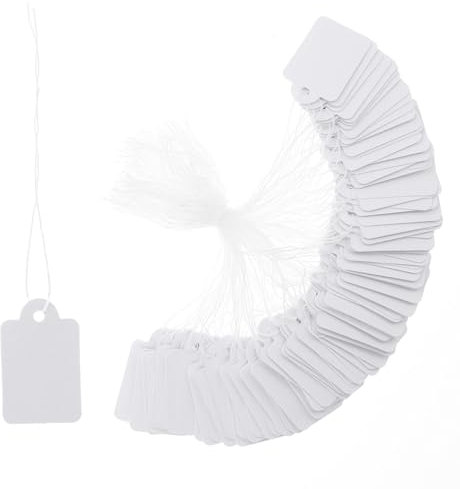 BOHUI 500 Stk Preisschilder Anhänger, 35×22mm Klein Preisschilder Hängeetiketten Etiketten Anhänger für Geschenk Schmuck Display Flohmarkt Einzelhandel