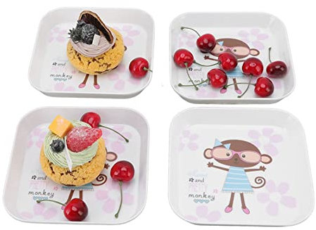 RASTKY 4pcs Multifunktionales Melamin Bringen Kreative Plattenschale für Aufbewahrungsfach (Affe)
