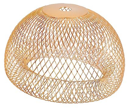 HOMSFOU Eisendraht Lampenschirm Mit Vogelhaus Design Goldfarbener Retro Lampenschirm Aus Metall Praktische Dekoration Für Hängelampen Und Pendelleuchten