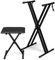 LEADZM Support de Clavier Double Forme X et Tabouret, Support de Piano Réglable en Hauteur sur 6 Niveaux, Tabouret de Piano Pliable pour Clavier, Piano Numérique, Synthétiseur