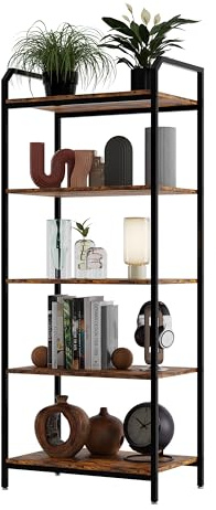 Lenmar, Regal, BS 5 60 Bücherregal, Standregal, Aufbewahrungsregal mit 5 Ebenen, Industriedesign, für Wohnzimmer, Büro, Arbeitszimmer und Flur, Stahlrahmen, 152 x 60 x 30 cm (152 x 60 x 30 cm)