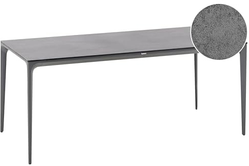 Beliani Garden Dining Table HPL Top Aluminium Frame UV Water Rust Resistant Dark Grey Sovareto