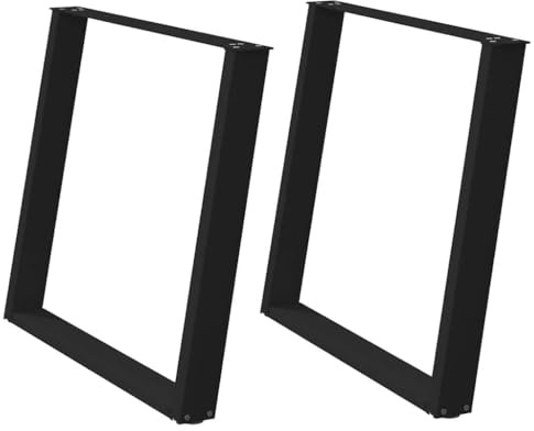 Frdhee Schreibtisch Beine Möbelbeine,Esstischbeine U-Form 2 STK. Schwarz 100x(72-73) cm Stahl,Tischfuss für Esstisch Schreibtisch