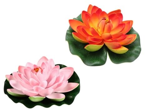 TINEASUR 2 Stück Künstliche Schwimmende Water Lily aus Eva Dekorative Lotusblumen für Pool und Zuhause Naturgetreu und Lebendig