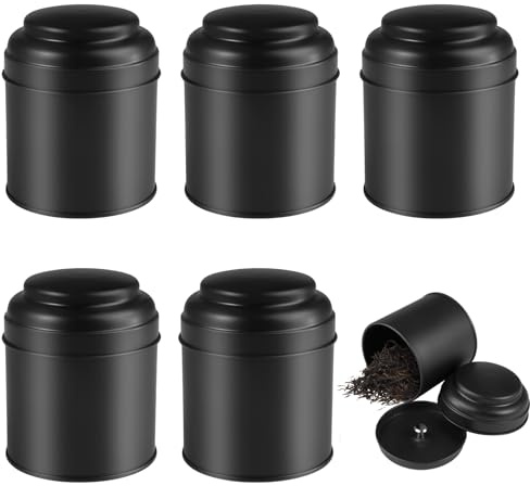 TESSTSY 6 Stück Teedosen für Losen Tee 9x7.5 cm, für Gewürze Zucker Kaffee