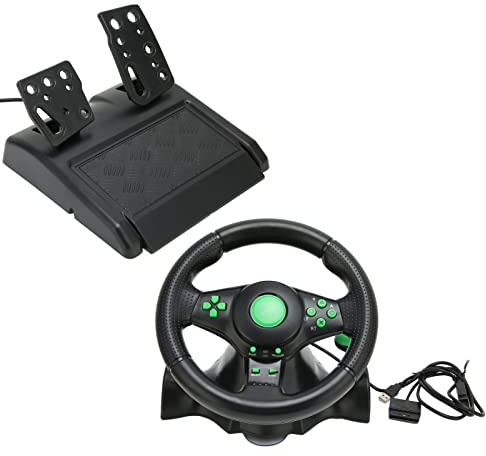 Taidda PC Racing Wheel Realistic Game Steering Wheel 180 Degree Car Racing Driving for 360, PC