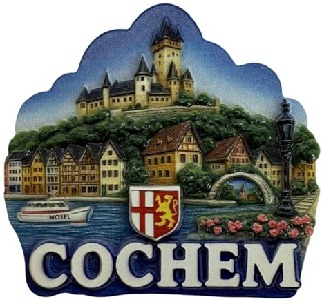 Kühlschrankmagnet Souvenir – Cochem Mosel Motiv mit Burg & Altstadt, 3D Magnet – Reiseandenken Mitbringsel & Geschenkidee