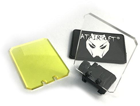 ATAIRSOFT Tactical faltbar Reflex Objektiv Displayschutzfolie Zielfernrohr Red Dot Sight 20 mm QD Mount w/2 Ersatz Lens (schwarz) für Airsoft Jagd Shooting