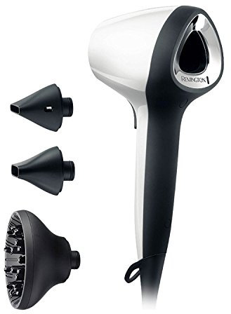 Remington Secador de Pelo Air 3D, Flujo de Aire 3D, Iónico, Cabello Sin Encrespamiento, 1800 W, 2 Concentradores, 1 Difusor, 3 Temperaturas, 2 Velocidades, Diseño Ligero, Gancho Para Colgar, D7779