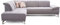 Cavadore Ecksofa Carly mit Federkern, Sitztiefe und Kopfstütze verstellbar im Design, 273 x 81 x 234, Webstoff hellgrau