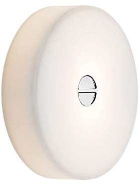 Flos Mini Button EU DIFF VETRO/Opal, Glas, weiß, 14x4,6cm