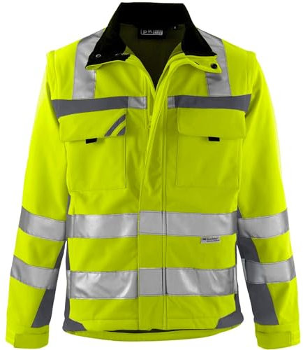 pka Warnschutz Softhelljacke - Ärmel abnehmbar, in Gelb/Grau Größe 4XL