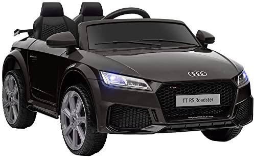 HOMCOM Audi TT RS Licensed 12V Kids' Electric Ride on, Electric Car for Kids with Parental Remote Forward Reverse, Lights, Horn, Music, MP3 Player, Seatbelt, Black