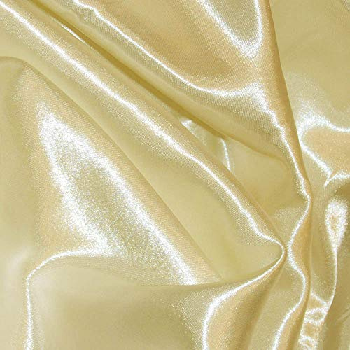 FYVIE STAR FABRICS Silky Satin Dress Craft Fabric Plain Luxury Wedding Material 150cm Wide. When Selecting 3 or More Metres of Any One Given Colour. Lemon (1m)
