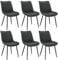 WOLTU Esszimmerstühle 6er Set, Küchenstühle, Wohnzimmerstühle, Polsterstühle mit Rückenlehne, für Esszimmer, Küche, Wohnzimmer, Büro, Sitzfläche aus Stoffbezug, Metallbeine, Anthrazit BH248an-6