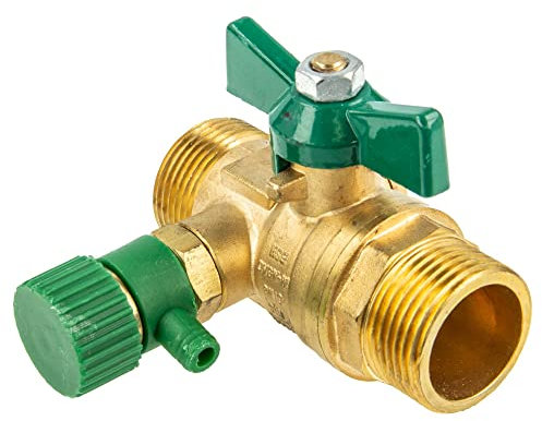 UNIWATER System Kugelhahn mit Entleerung und Flügelgriff 1439, DVGW beidseitig 1 1/2 Zoll AG (DN 32)