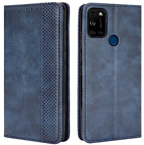 HualuBro Handyhülle für Wiko View5 Hülle, Wiko View 5 Plus Hülle Leder, Magnetisch Stoßfest Schutzhülle Klapphülle Handytasche Flip Case Cover für Wiko View5 Plus Tasche, Blau