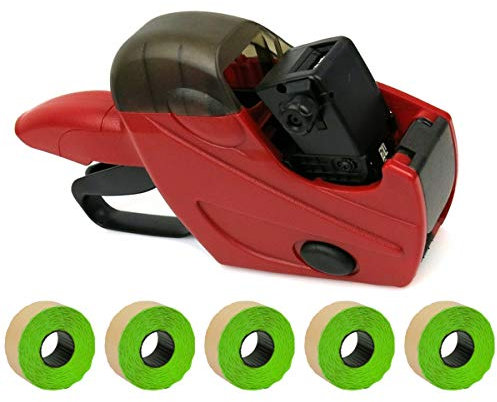 Preisauszeichner Set | UNO C6 Etikettier-Gerät | Hand-Auszeichner mit 7.500 Etiketten in leuchtgrün permanent | robust und langlebig | PB-Onlinehandel
