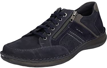 Josef Seibel Herren Low-Top Sneaker Anvers 87,Weite K (Extra weit),Wechselfußbett,straßenschuhe,Strassenschuhe,Indigo-Kombi,45 EU