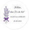 48 Stück personalisiert Lavendel Hochzeitssticker - Schön, dass Du da bist! Aufkleber - 4 cm Runde Papieraufkleber Etiketten für Hochzeit,Gastgeschenk,Tischdeko,Flaschen,Tüten - Rd 108-016