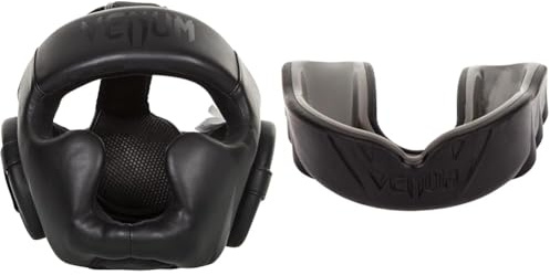 Venum Unisex Baş koruması Challenger 2.0 Kopfschutz, Schwarz/Matt, Einheitsgröße EU & Unisex Challengerzahnschutz Zahnschutz, Schwarz/Schwarz, Einheitsgröße EU