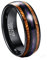 Corato 8mm Wolfram Ring mit Hawaii Koa Holz und Lapislazuli Inlay Schwarz Hochzeit Verlobung Ring für Herren Damen Gewölbt Hoch Poliert Größe 67.2(21.4)