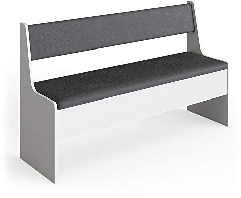 Vicco Panca ad angolo Roman, Bianco/Antracite, 136 x 42 cm