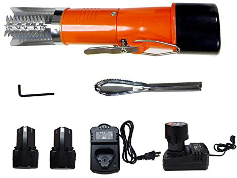 Powerful Electric Fish Scraper Cordless Fish Scaler Cleaner Automatic Fish Scale Remover with a Manual Scaler (2 Batteries)