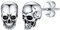 Silvercute Mens Skull Stud Earrings For Girls Sterling Silver Skeleton Studs Goth Earings Teen Boys