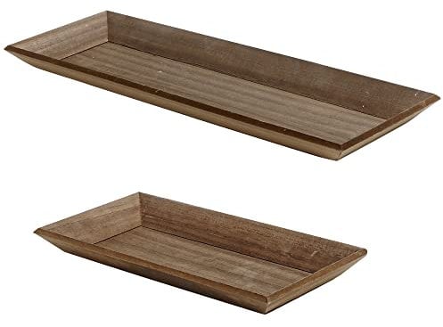 Brown Wooden Serving Tray Rectangle Home Décor Display Plate Hallway Table Dish (20x60cm)