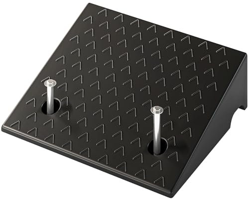 bimiti Bordsteinrampen Bordsteinkanten Rampe aus Gummi 49x41x13.8cm rutschfeste Auffahrrampe Schwellenrampe Türschwellenrampe für Auffahrt, Auto, Rollstuhl, Laderampe, Motorrad, Fahrrad, Hoch 13.8cm