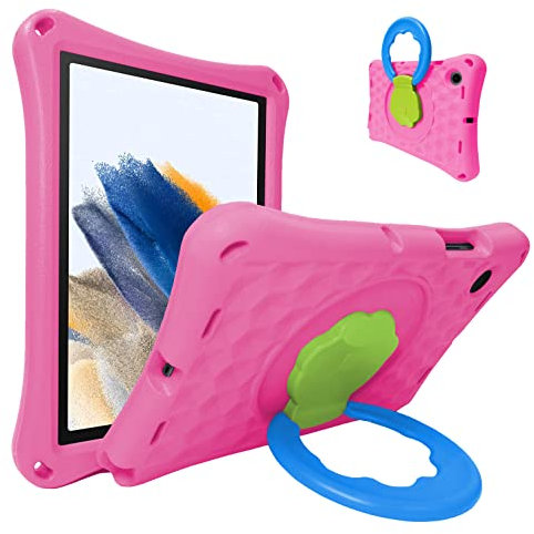 Kids Case for Samsung Galaxy Tab A8 10.5'' 2022,DJ&RPPQ Lightweight EVA Kids Friendly ShockProof 360 Rotating Grip Handle Folding Stand Case for Galaxy Tablet A8 10.5 Inch (SM-X200/X205)-Pink