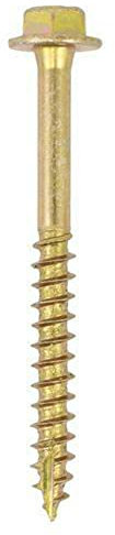 TIMCO Vis tire-fond avancées | Tête hexagonale | Pointe oblique | Jaune | 10,0 x 60 | Boîte de 50 (1060SCSY)