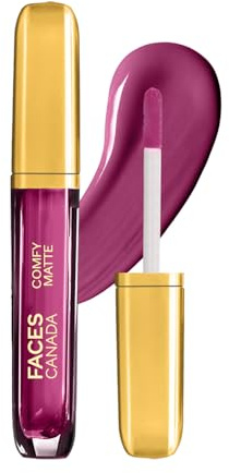 FACES CANADA Comfy Matte Liquid Lipstick - End Of Story 03 (Plum), 3 ml Comfortable 10HR Longstay Intense Matte Color Almond Oil & Vitamin E Infused Super Smooth No Dryness No Alcohol