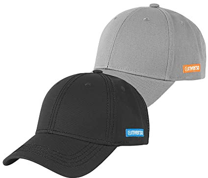 riverso Herren Cap RIVNoel 2er Pack Baseballcap Snapback Kappe Sport Verstellbare Outdoor Mütze Basic Einfarbig 100% Baumwolle Einheitsgröße Schwarz Grau, Größe:One Size, Farbe:Farbmix Uni 15
