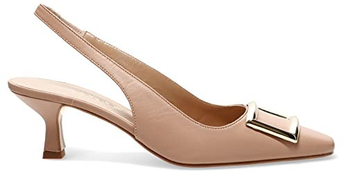 Sangiorgio Slingback Rosa in Pelle Cipria con Tacco Medio - K40 Nappa Nude - Taglia 36