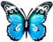 VEGCOO Large Metal Butterfly Decorations - Outdoor Garden Ornaments, Fence & Wall Art (Blue)