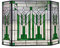 CHLOE Lighting Benjamin Mission Tiffany-Glas-Kaminschutz, zusammenklappbar, 96,5 cm breit, 3 Stück