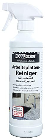 REALLaxx by MÖBEL SCHOTT Arbeitsplatten Reiniger für Naturstein und Quartz-Komposit, 500ml Reinigungsspray für Küche & Haushalt, gegen Verschmutzung & Fettrückstände auf Steinplatten