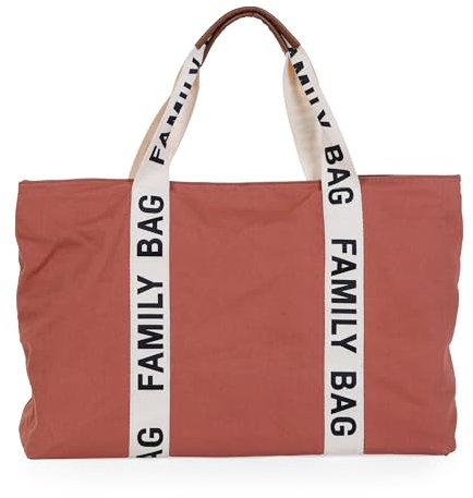 Childhome, Family Bag, Wickeltasche, Reise-/Wochenendtasche, großes Fassungsvermögen, abnehmbare Tasche inklusive, Terracotta, Signature Collection
