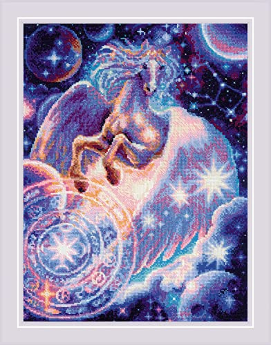 Riolis Kreuzstich Set Pegasus Sternbild, Zählmuster, 30x40cm