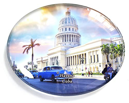 Havanna Kuba Magnet Kühlschrank Gefrierschrank Magnet Aufkleber Souvenir Dekorationen Oval Kristall Magnet Küche Whiteboard